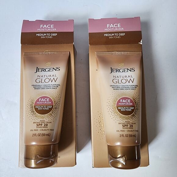 Jergens Natural Glow Face Moisturizer Medium to Deep SPF 20 Lot Of 2 Exp 11/2024 - Picture 3 of 4